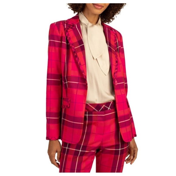 NWT Trina Turk Planet Blazer Sz 6 Plaid Career Business Party Statement Jacket - Picture 1 of 12